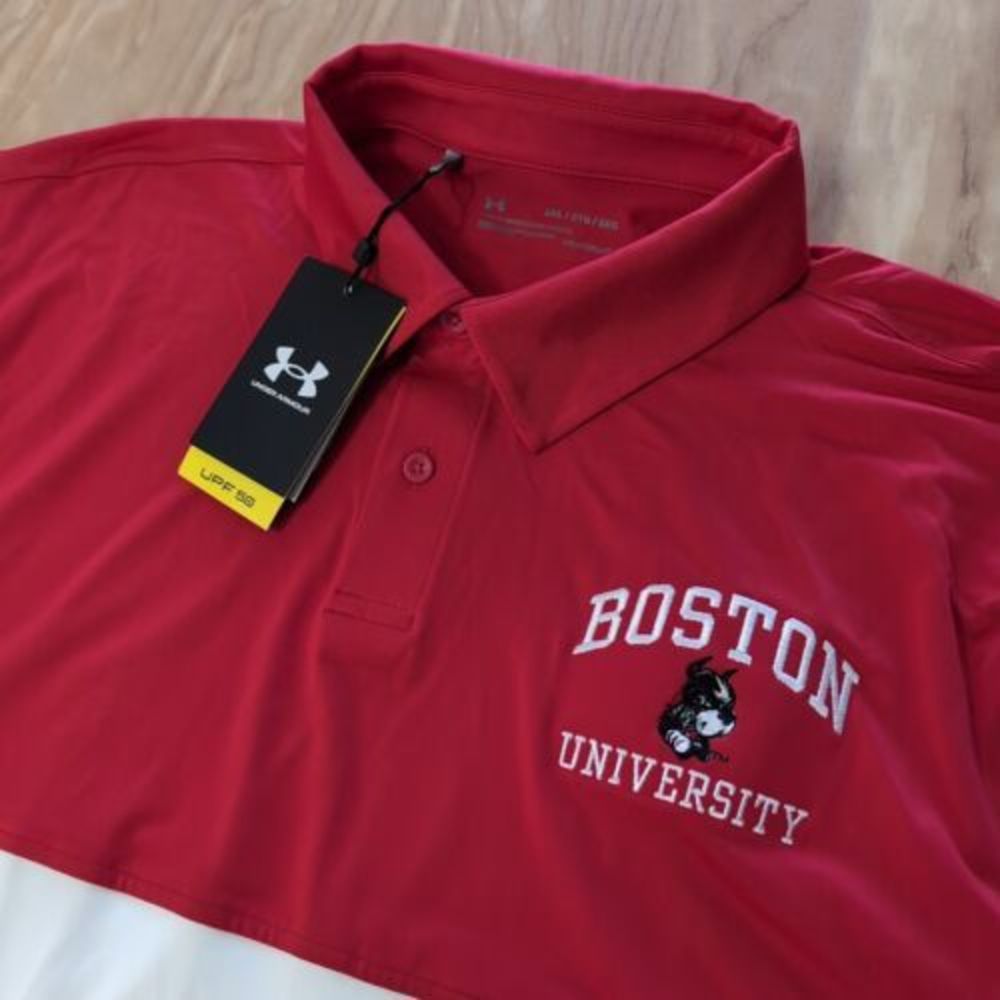 Under Armour Red Boston University Polo Shirt